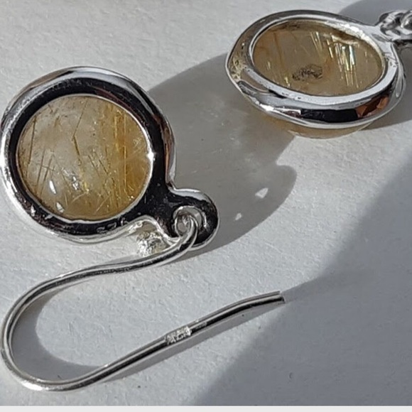 Golden Tourmalated Quartz Ring and Earrings - Picture 12 of 13